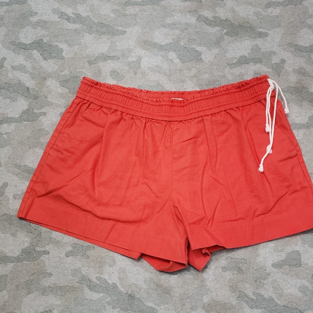 J.Crew‎ Shorts Womens XL Orange Pockets Linen Blend